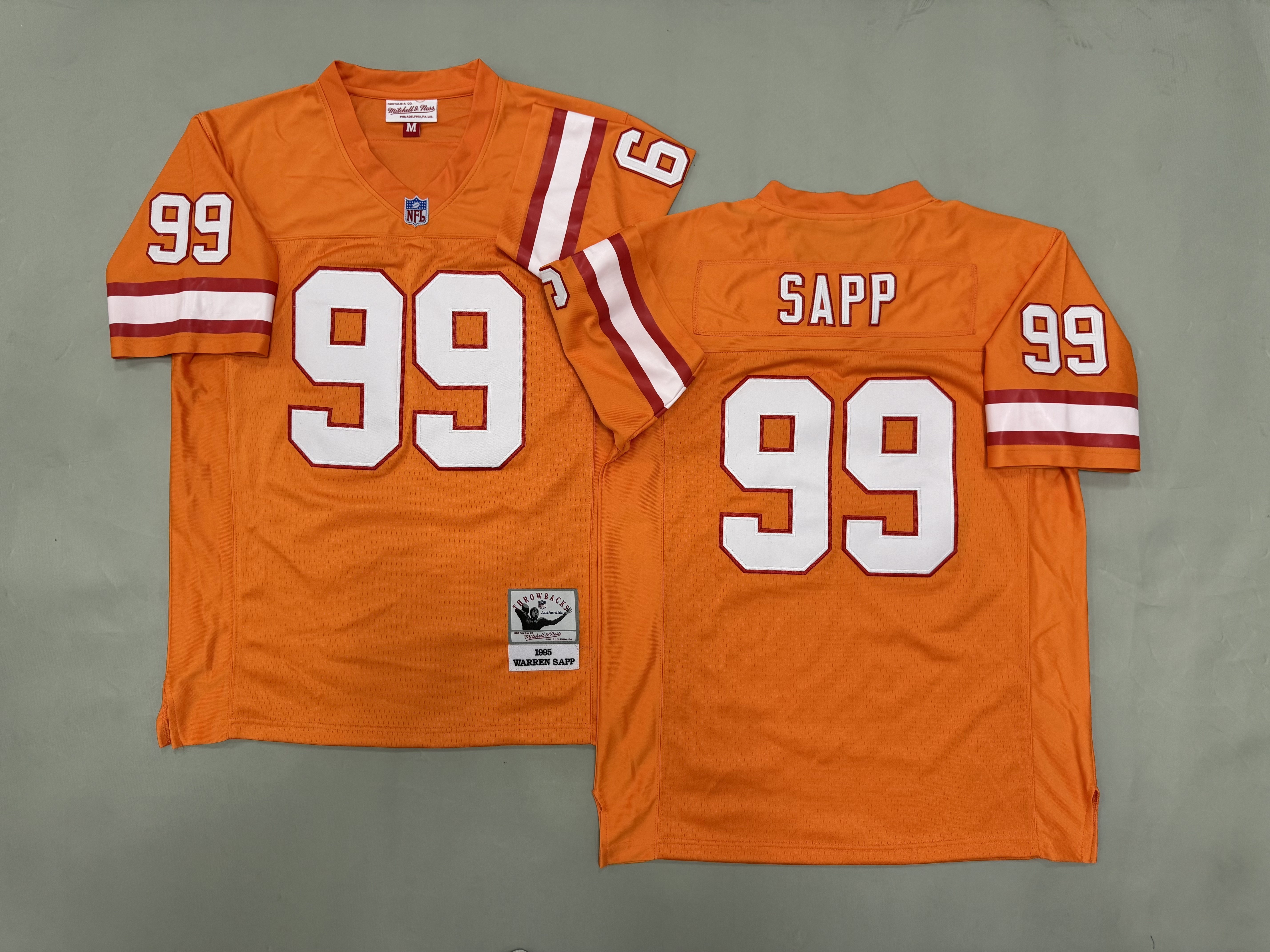 Men 2026 Tampa Bay Buccaneers #99 Sapp Orange Throwback Game NFL Jersey 001->tampa bay buccaneers->NFL Jersey